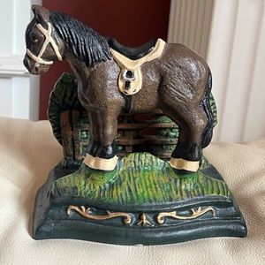 Vintage Cast Iron Horse Napkin Letter Holder